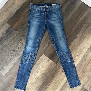 Rag & bone samurai moto skinny jeans dark wash